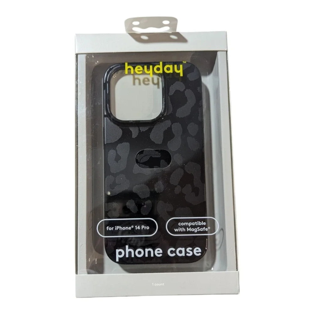K6. Heyday MagSafe‎ Phone Case for Apple iPhone 14 Pro - Black Cheetah